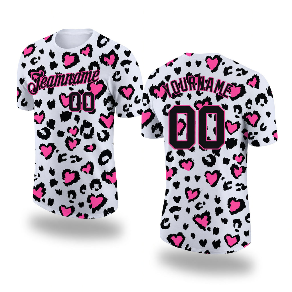 Custom 3D Pattern Design Leopard Performance T-Shirt