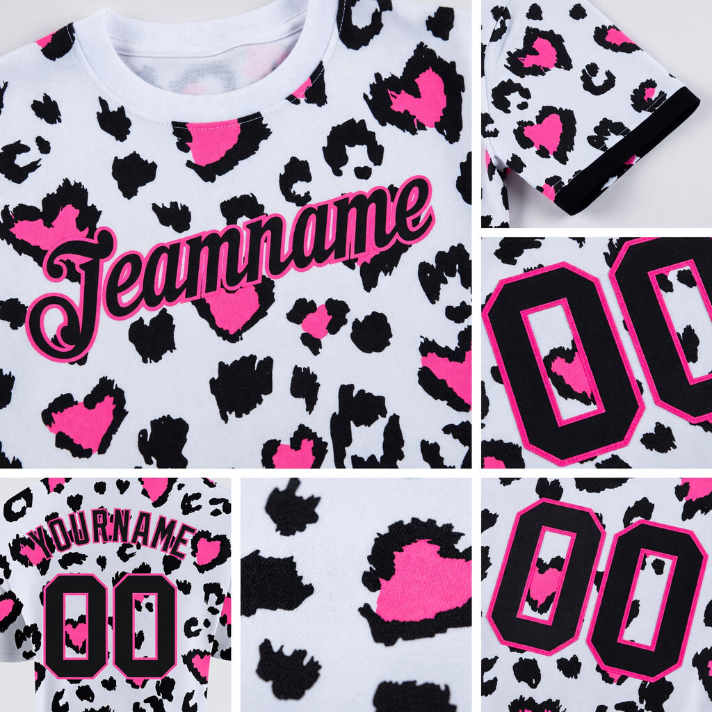 Custom 3D Pattern Design Leopard Performance T-Shirt detail
