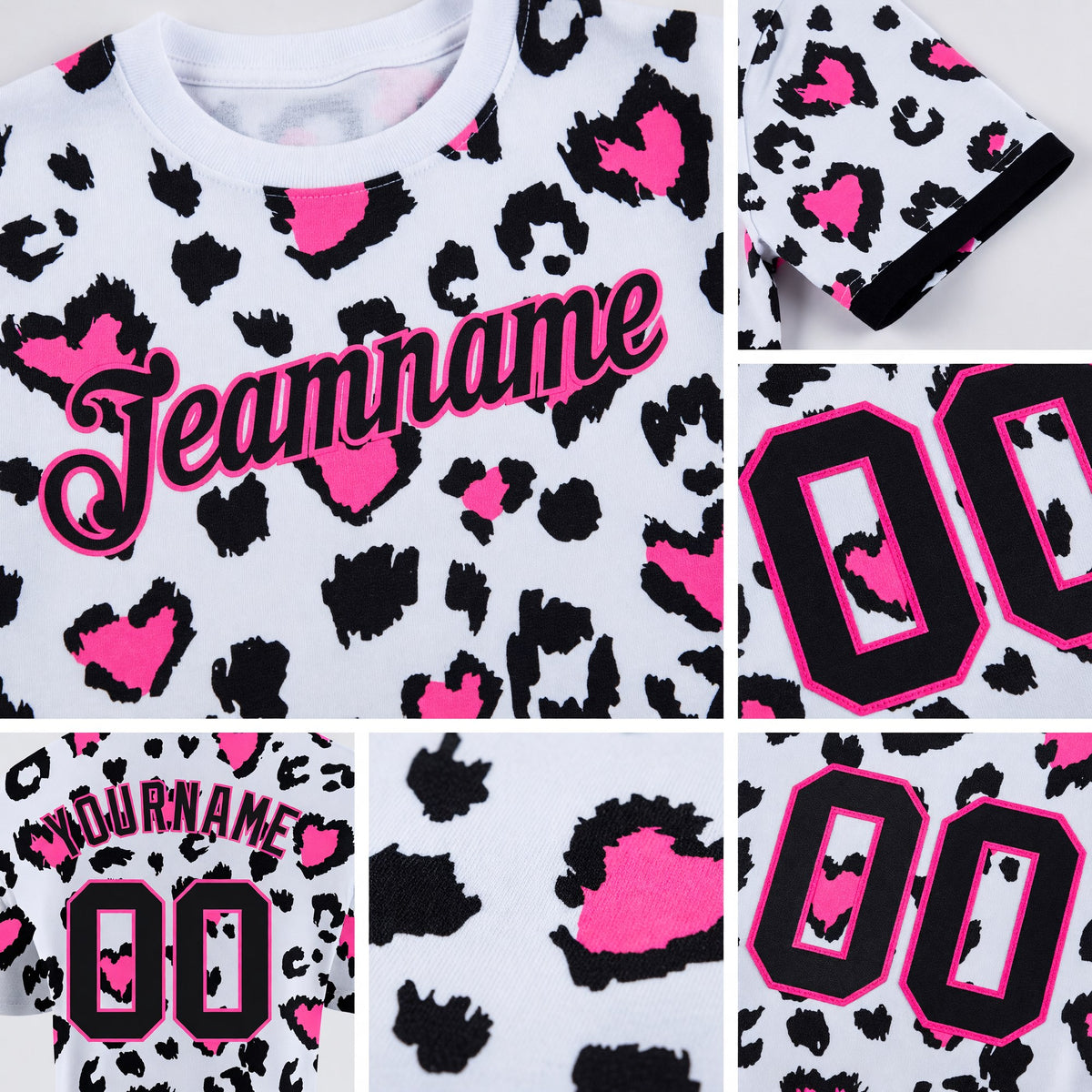 Custom 3D Pattern Design Leopard Performance T-Shirt detail