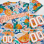 Custom White Orange 3D Pattern Design Fruit Performance T-Shirt detail