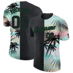 Custom 3D Pattern Design Tropical Hawaii Palm Leaves Performance T-Shirt photo 1