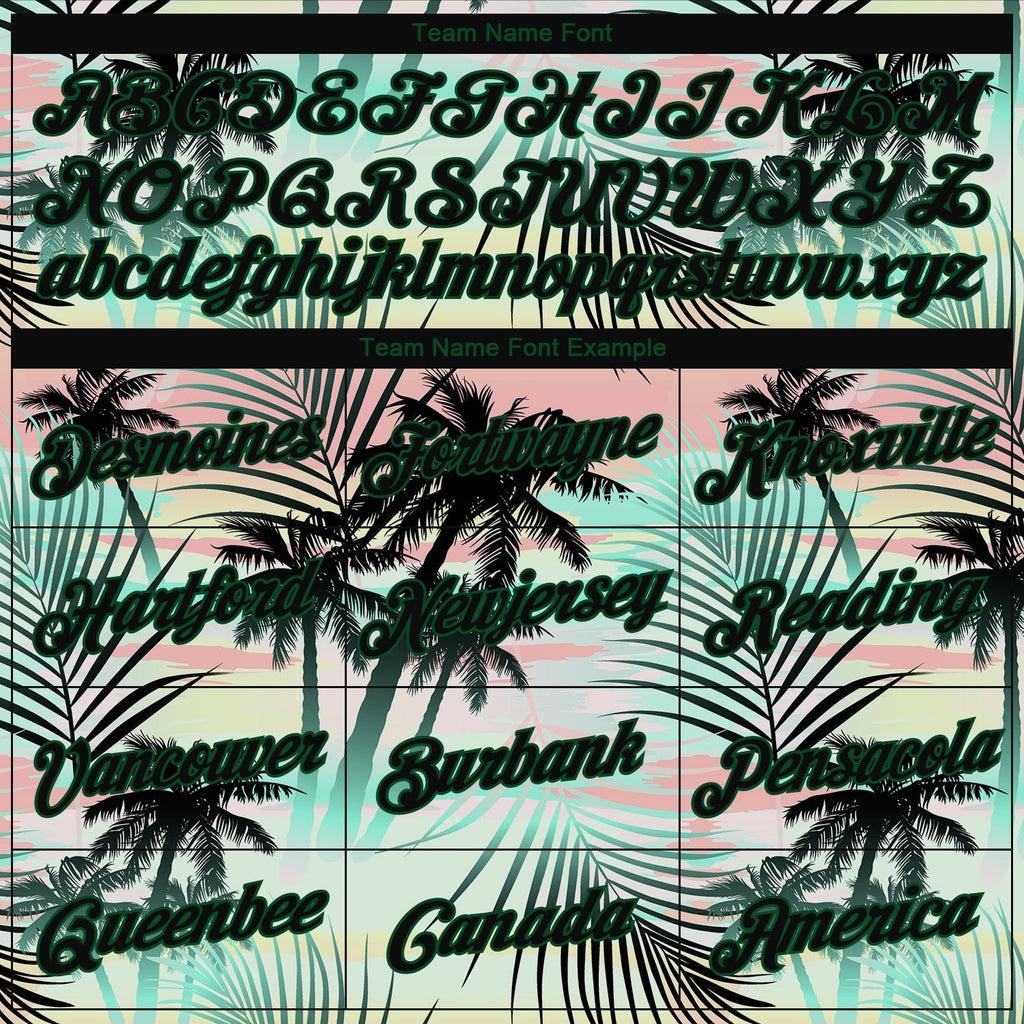 Custom 3D Pattern Design Tropical Hawaii Palm Leaves Performance T-Shirt photo 2