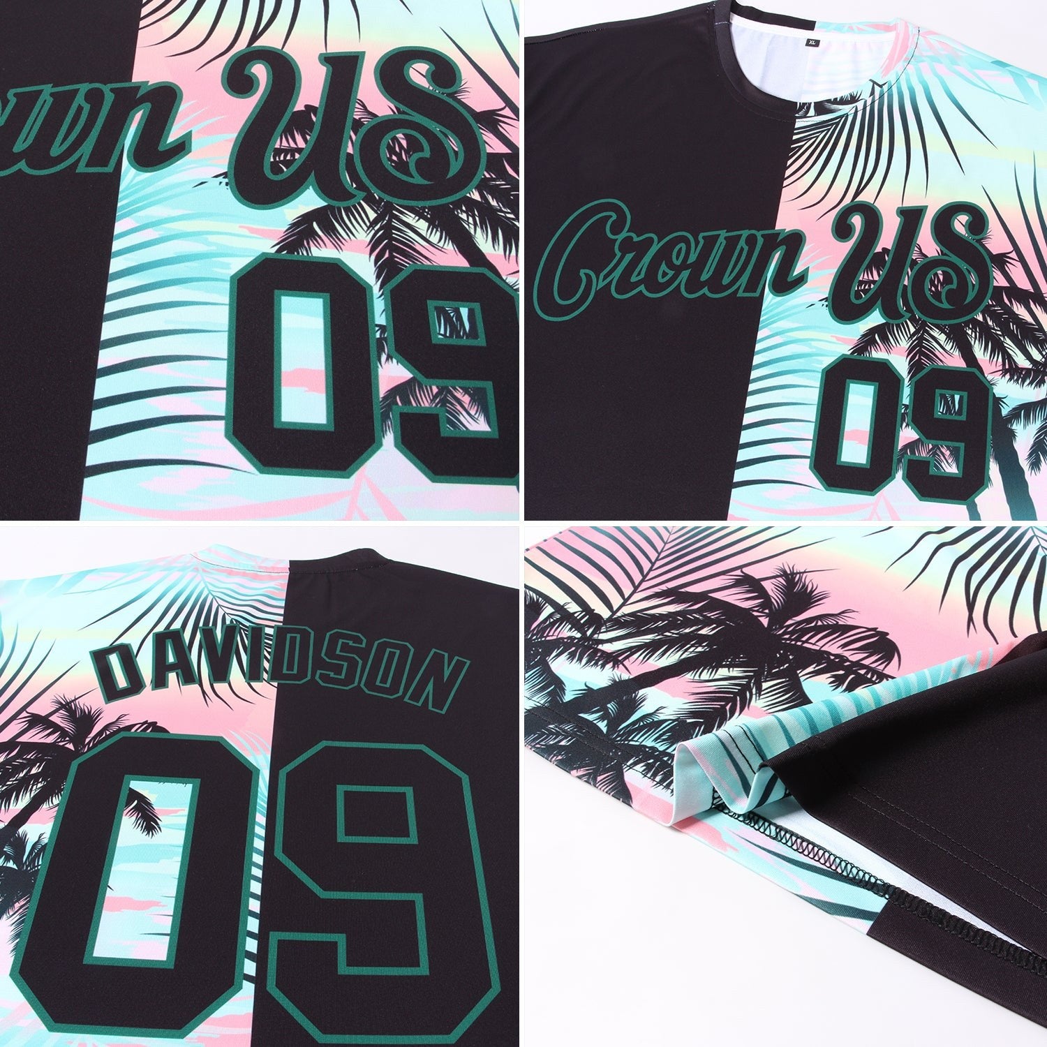 Custom 3D Pattern Design Tropical Hawaii Palm Leaves Performance T-Shirt photo 4