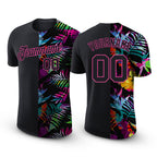 Custom 3D Pattern Design Tropical Hawaii Palm Leaves Performance T-Shirt