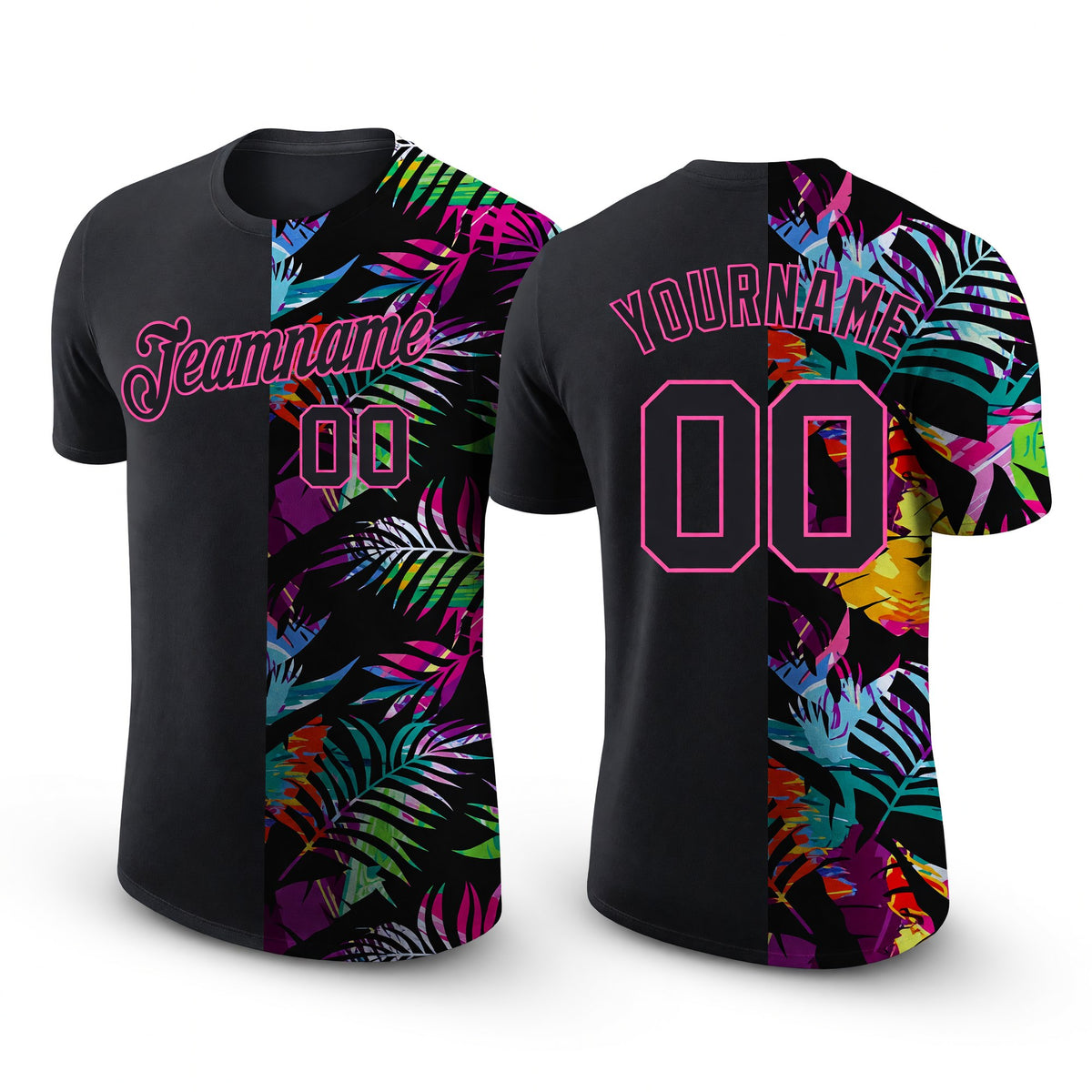 Custom 3D Pattern Design Tropical Hawaii Palm Leaves Performance T-Shirt