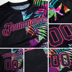 Custom 3D Pattern Design Tropical Hawaii Palm Leaves Performance T-Shirt detail
