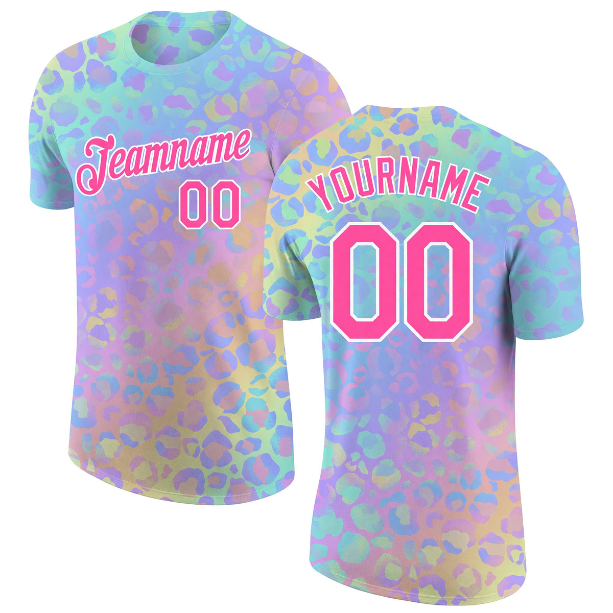 Custom 3D Pattern Design Leopard Performance T-Shirt