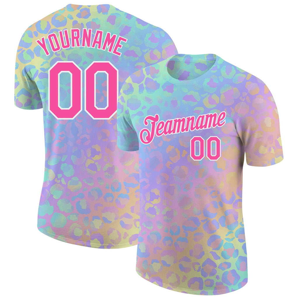 Custom 3D Pattern Design Leopard Performance T-Shirt photo 1