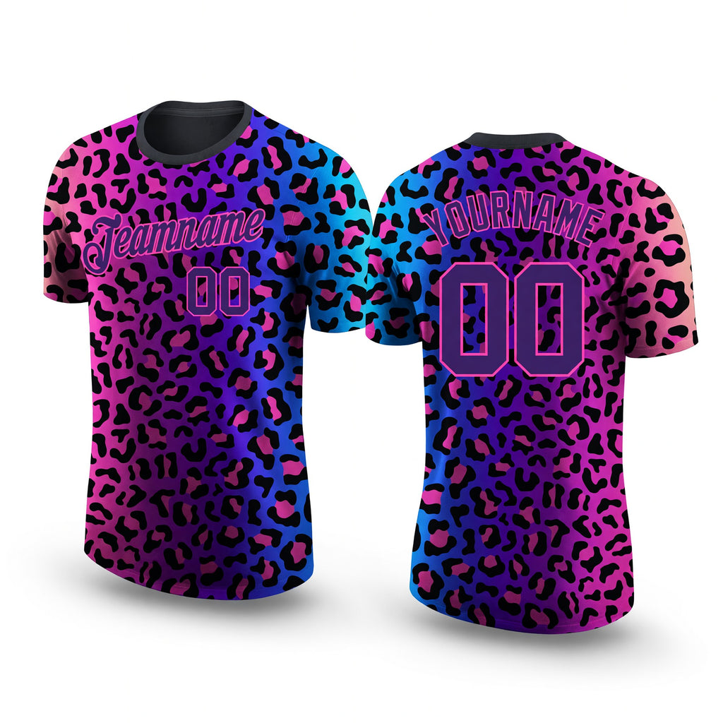 Custom 3D Pattern Design Leopard Performance T-Shirt