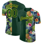 Custom 3D Pattern Design Tropical Pattern With Pineapples Palm Leaves And Flowers Performance T-Shirt photo 1