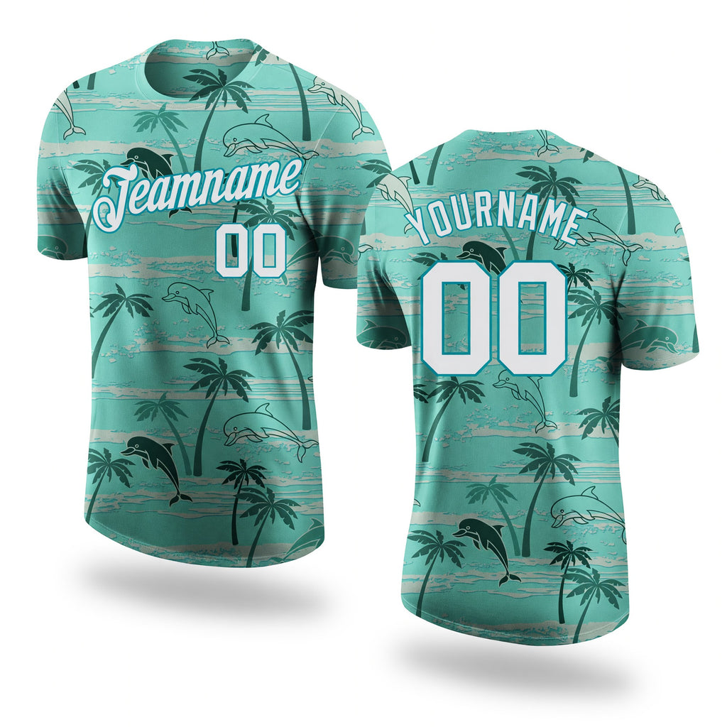 Custom 3D Pattern Design Hawaii Palm Trees Performance T-Shirt