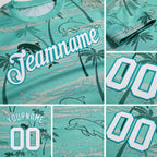 Custom 3D Pattern Design Hawaii Palm Trees Performance T-Shirt detail