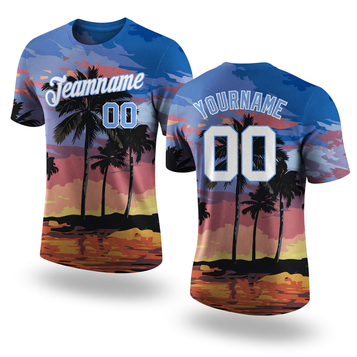 Custom 3D Pattern Design Hawaii Palm Trees Performance T-Shirt