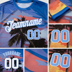 Custom 3D Pattern Design Hawaii Palm Trees Performance T-Shirt detail