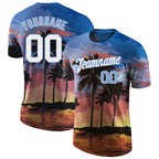 Custom 3D Pattern Design Hawaii Palm Trees Performance T-Shirt photo 1
