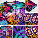 Custom 3D Pattern Design Hawaii Palm Trees Performance T-Shirt detail