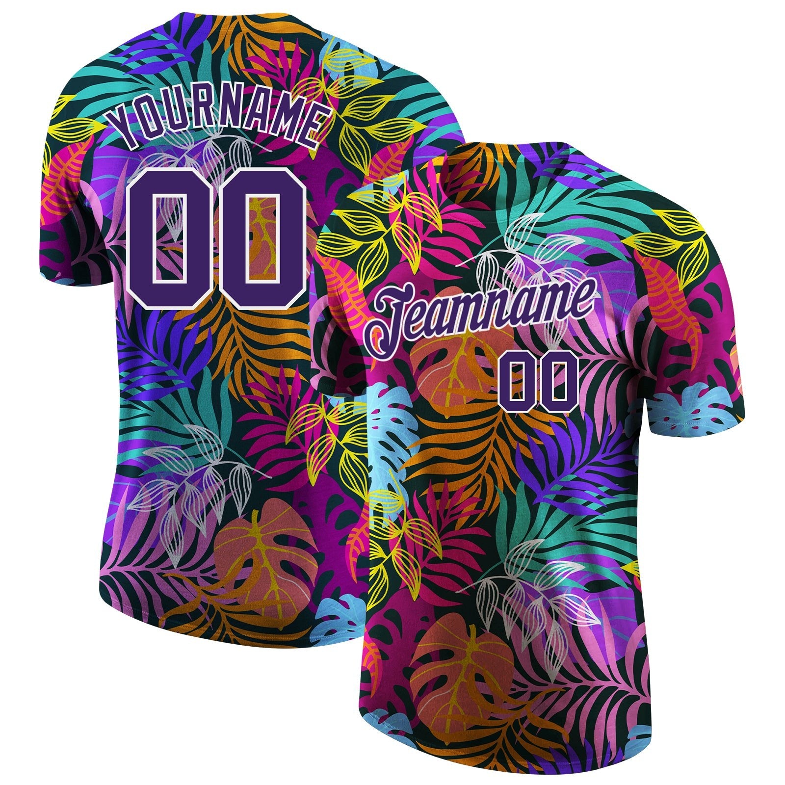 Custom 3D Pattern Design Hawaii Palm Trees Performance T-Shirt photo 1