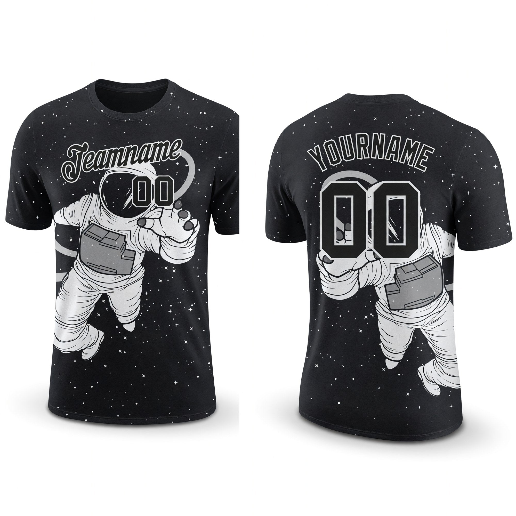 Custom 3D Pattern Design Astronaut Performance T-Shirt