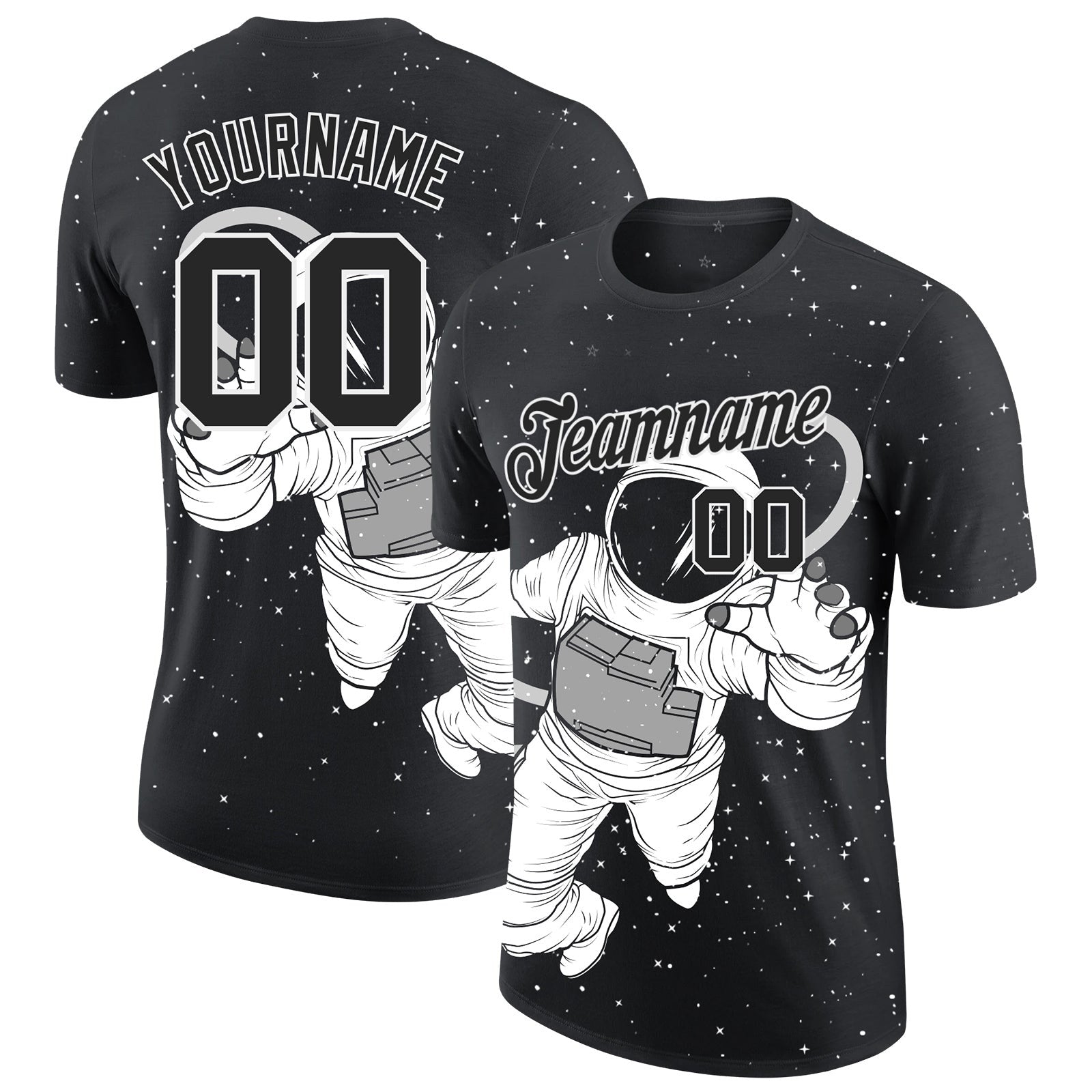 Custom 3D Pattern Design Astronaut Performance T-Shirt photo 1