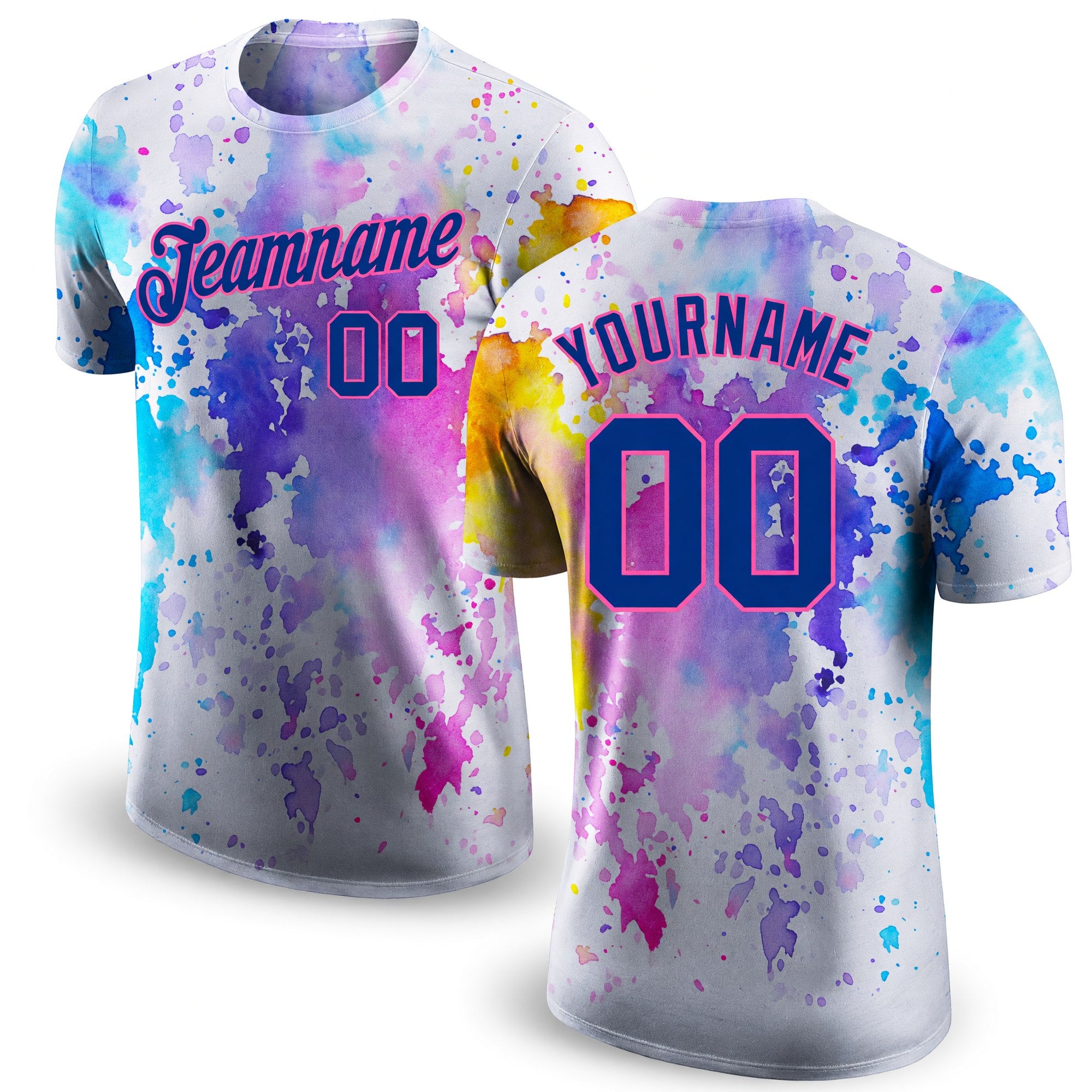 Custom 3D Pattern Design Watercolor Performance T-Shirt
