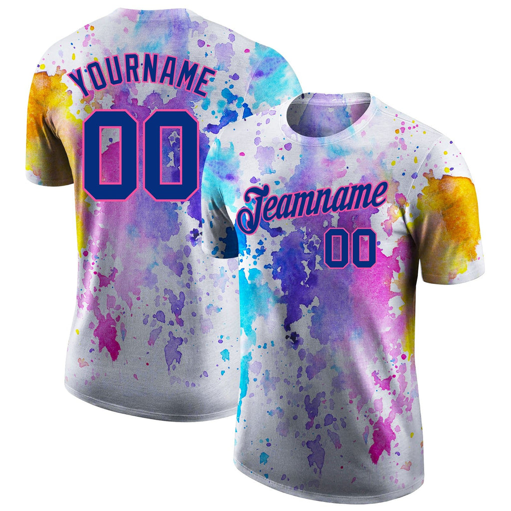 Custom 3D Pattern Design Watercolor Performance T-Shirt photo 1