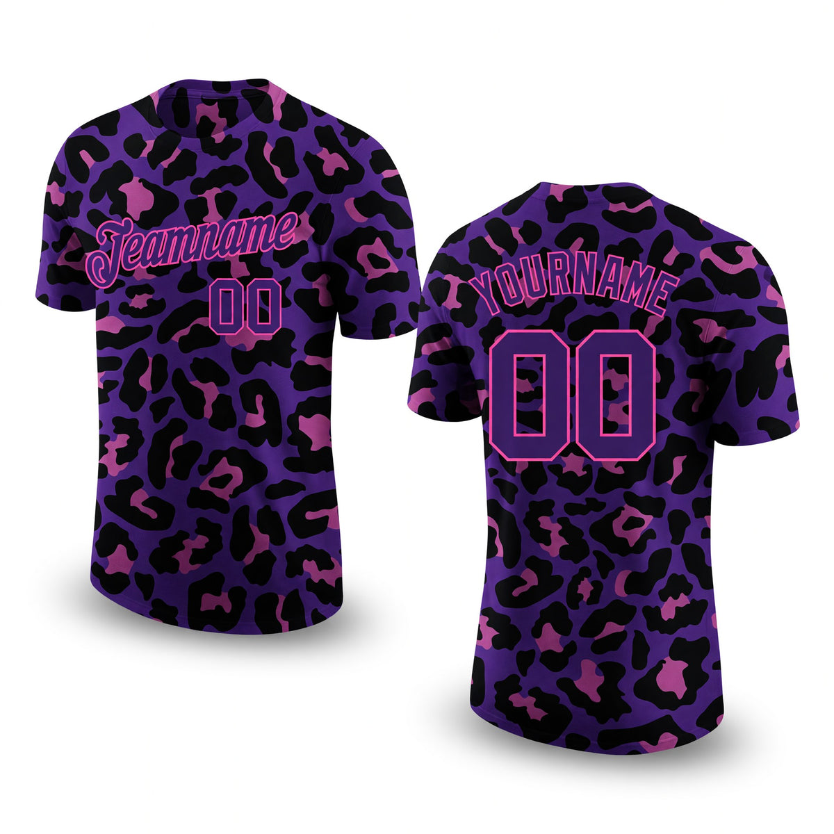 Custom 3D Pattern Design Leopard Performance T-Shirt