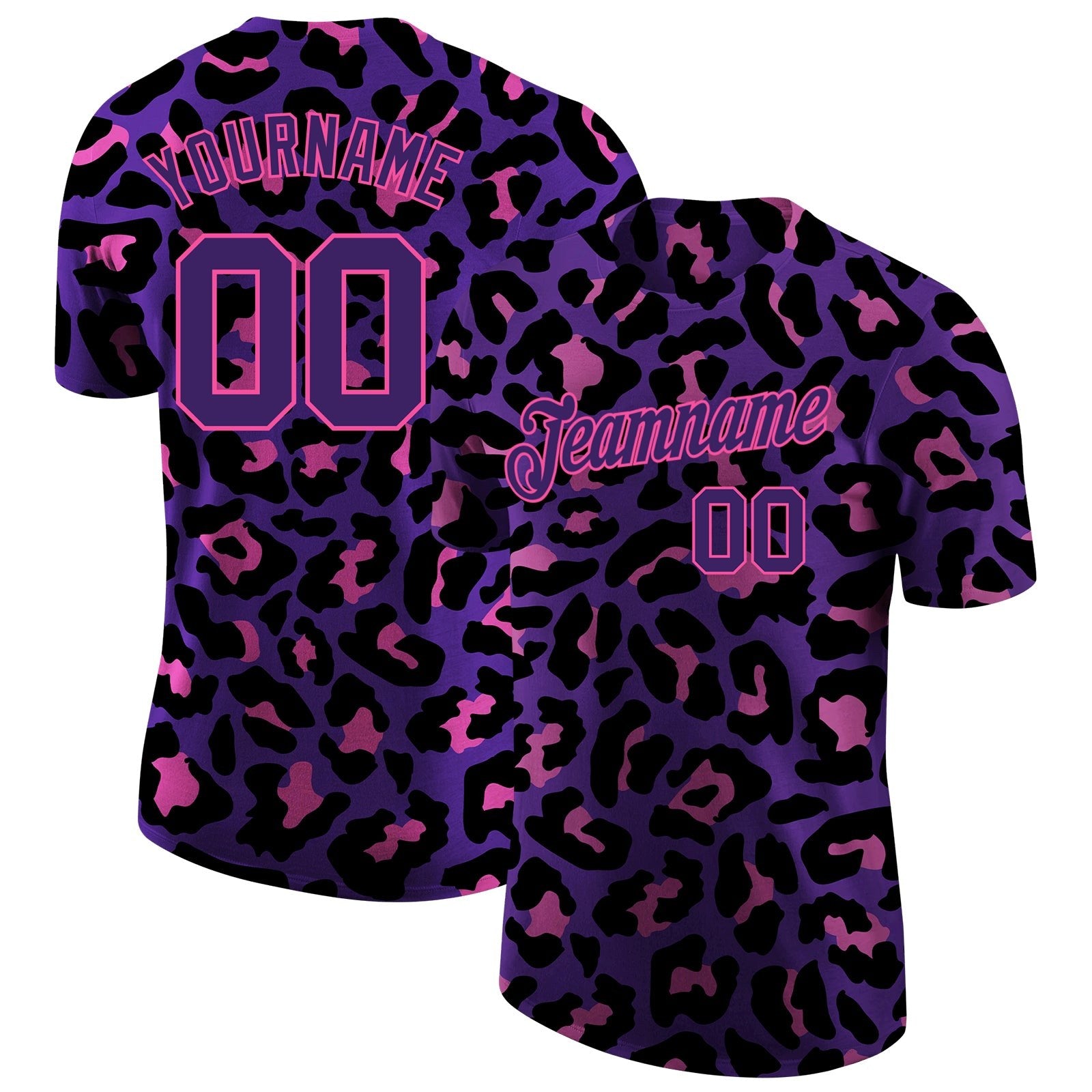 Custom 3D Pattern Design Leopard Performance T-Shirt photo 1