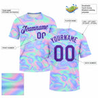 Custom Abstract Trendy Holographic Vaporwave Performance T-Shirt Design 0915 customization guide