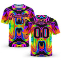 Custom 3D Pattern Design Abstract Iridescent Psychedelic Swirl Fluid Art Performance T-Shirt