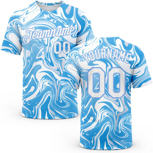 Custom 3D Pattern Design Abstract Ocean With Waves Fluid Art Performance T-Shirt