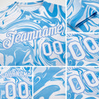 Custom 3D Pattern Design Abstract Ocean With Waves Fluid Art Performance T-Shirt detail