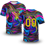 Custom 3D Pattern Design Abstract Colorful Psychedelic Fluid Art Performance T-Shirt