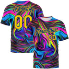 Custom 3D Pattern Design Abstract Colorful Psychedelic Fluid Art Performance T-Shirt photo 1
