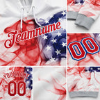 Custom Stitched White Red-Royal 3D American Flag Fashion Sports Pullover Sweatshirt Hoodie detail