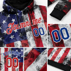 Custom Stitched White Red Royal-Black 3D American Flag Fashion Sports Pullover Sweatshirt Hoodie detail