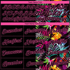 Custom Stitched Black Black-Pink 3D Pattern Design Tropical Palm Leaves Sports Pullover Sweatshirt Hoodie photo 3