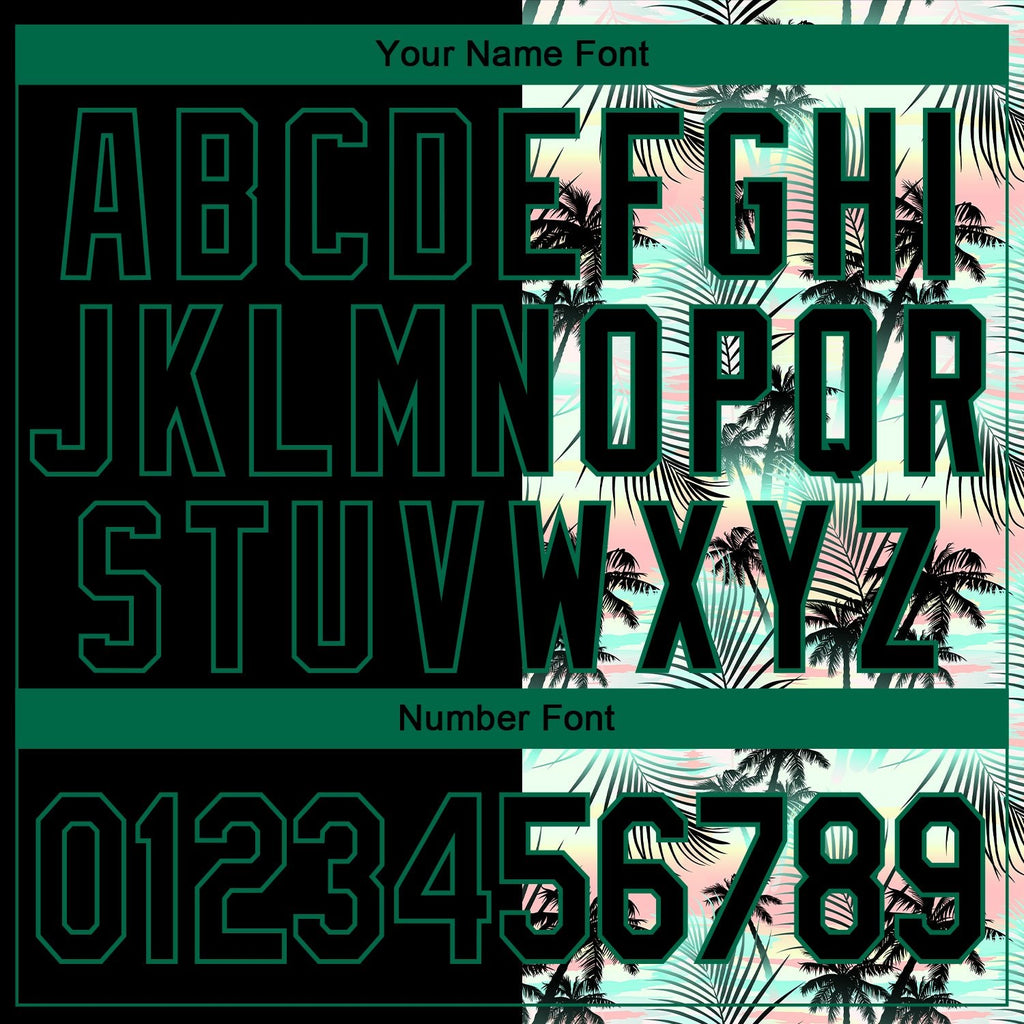Custom Stitched Black Black-Kelly Green 3D Pattern Design Tropical Palm Leaves Sports Pullover Sweatshirt Hoodie photo 3
