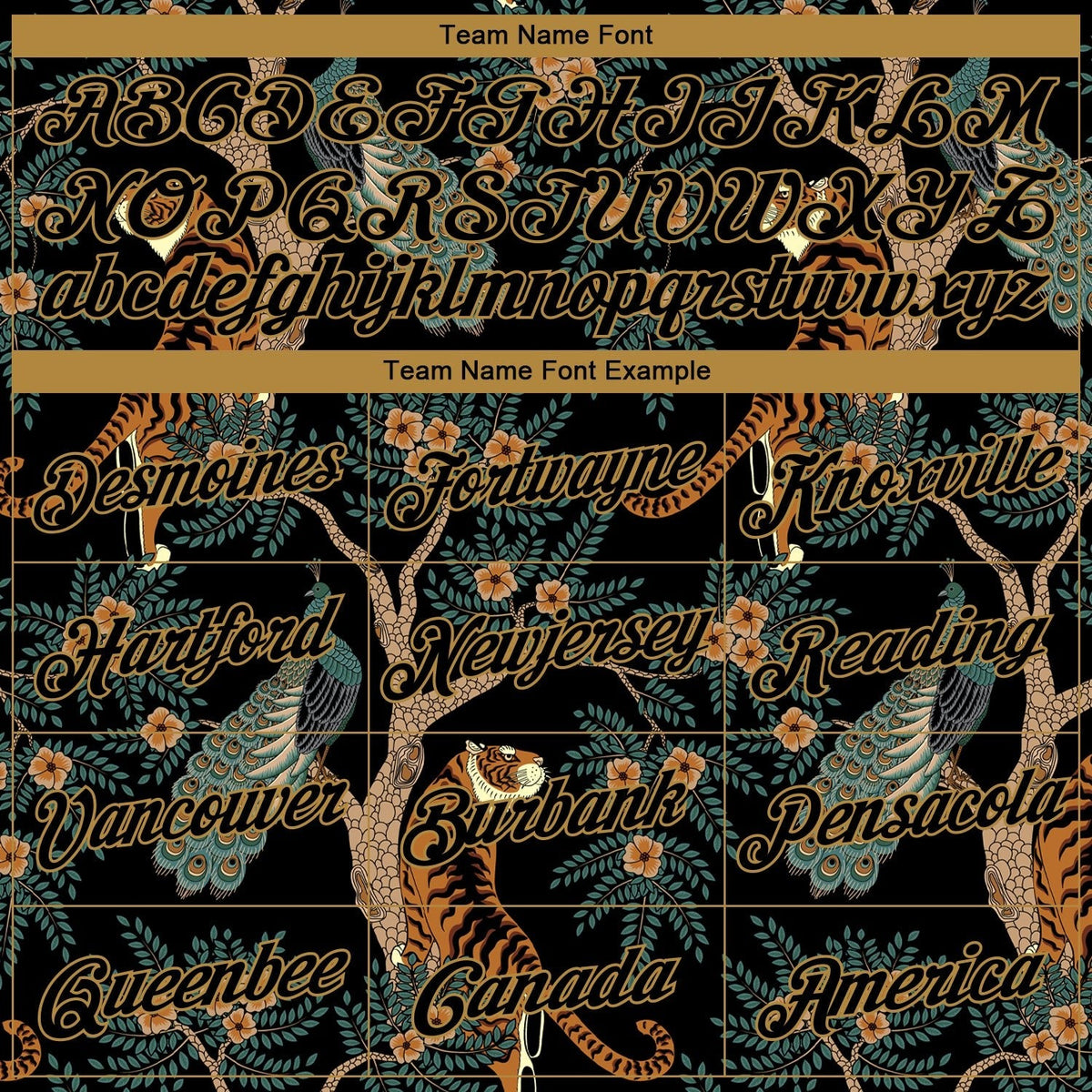 Custom Stitched Black Black-Old Gold 3D Pattern Design Tiger And Peacock Sports Pullover Sweatshirt Hoodie photo 2