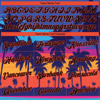 Custom Stitched Royal Black-Orange 3D Pattern Design Palm Trees Sports Pullover Sweatshirt Hoodie photo 3