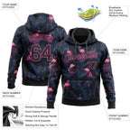 Custom Stitched Black Black-Pink 3D Pattern Design Flamingo Sports Pullover Sweatshirt Hoodie photo 2