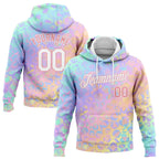 Custom Stitched Light Pink White 3D Pattern Design Leopard Sports Pullover Sweatshirt Hoodie photo 1