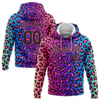 Custom Stitched Purple Black-Pink 3D Pattern Design Leopard Sports Pullover Sweatshirt Hoodie photo 1