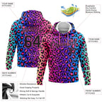 Custom Stitched Purple Black-Pink 3D Pattern Design Leopard Sports Pullover Sweatshirt Hoodie photo 2