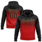 Custom Stitched Red Black-Old Gold 3D Pattern Design Sports Pullover Sweatshirt Hoodie photo 1
