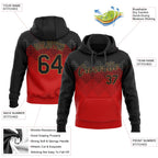 Custom Stitched Red Black-Old Gold 3D Pattern Design Sports Pullover Sweatshirt Hoodie photo 2
