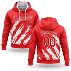 Custom Stitched Red Red-White 3D Pattern Design Sports Pullover Sweatshirt Hoodie