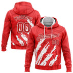 Custom Stitched Red Red-White 3D Pattern Design Sports Pullover Sweatshirt Hoodie photo 1
