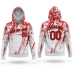 Custom Stitched White Red-Black 3D Pattern Design Sports Pullover Sweatshirt Hoodie