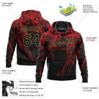 Custom Stitched Red Black-Old Gold 3D Pattern Design Sports Pullover Sweatshirt Hoodie photo 2
