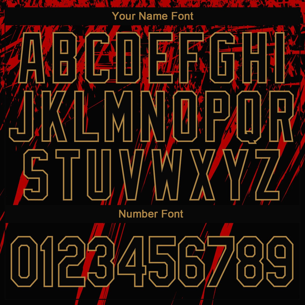 Custom Stitched Red Black-Old Gold 3D Pattern Design Sports Pullover Sweatshirt Hoodie photo 4